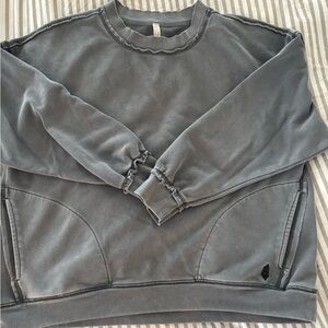 FP Movement by Free People Faded Charcoal Washed Crewneck Sweatshirt